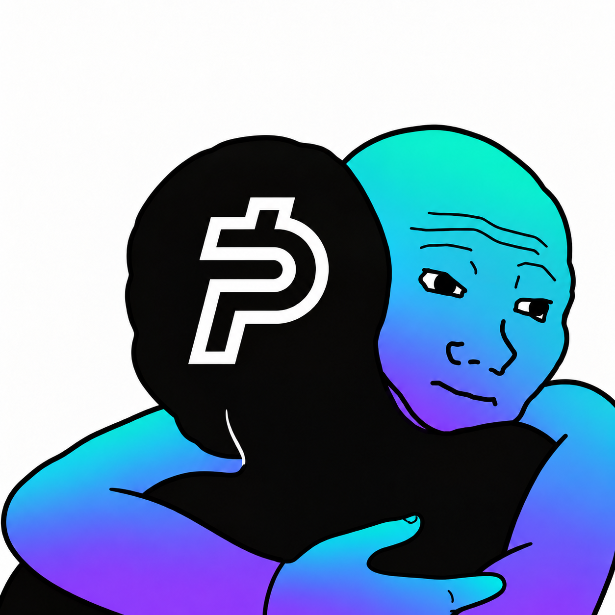 SOLPAID meme characters hugging